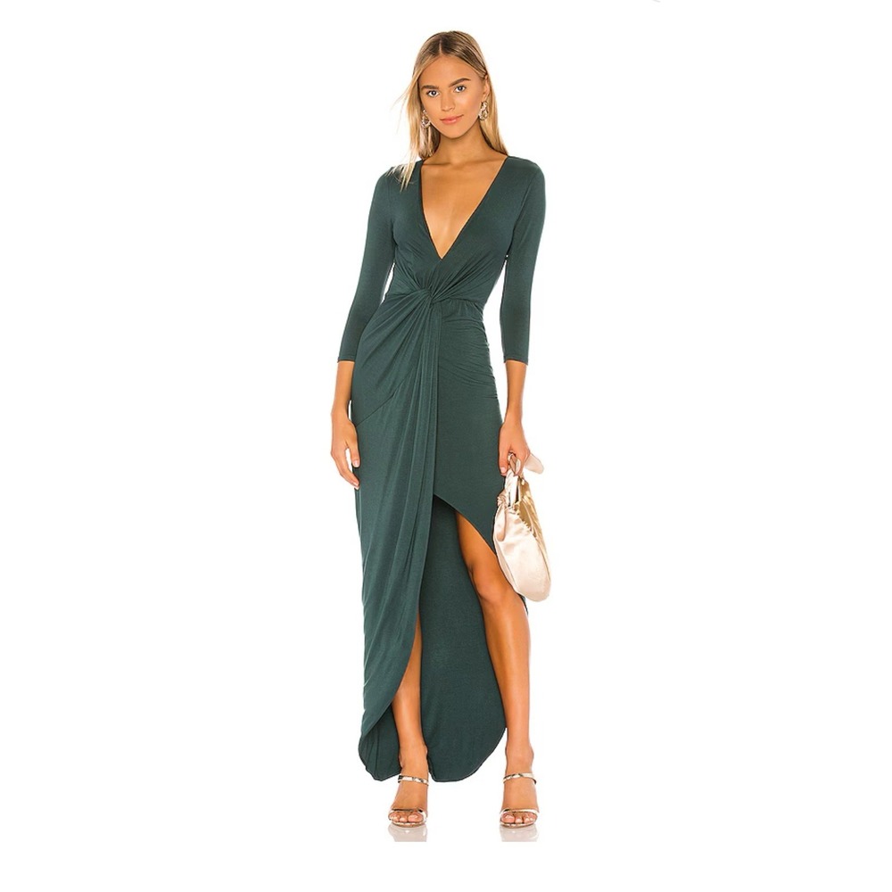 Lovers + Friends Sundance Maxi Dress Everglade Green Size Small Wrap Bottom